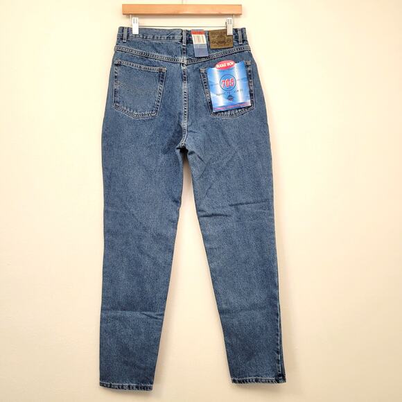Bugle Boy Jeans Women's 12 Blue Denim Vintage 90s Rigid 100% Cotton High Rise - Picture 3 of 13
